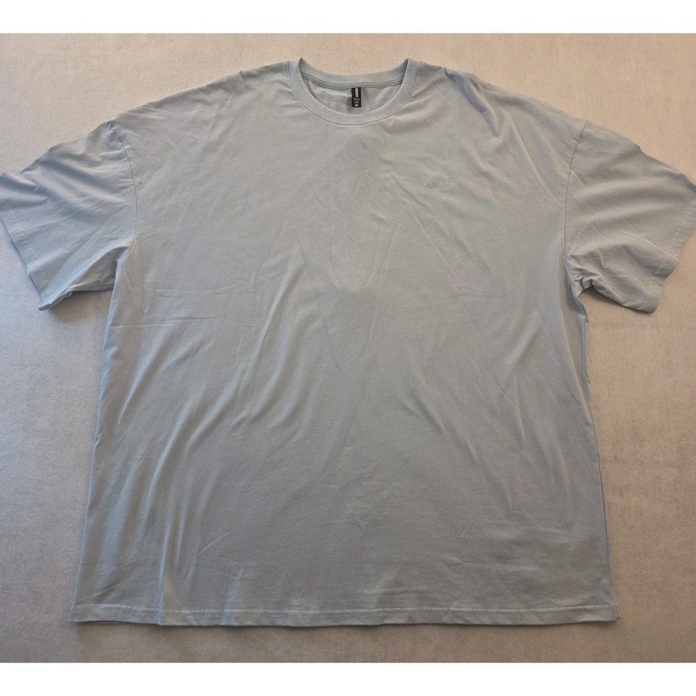 Comfrt Essential Oversized SS Tee Unisex 3XL Cotton Knit Logo Crew Neck Lt Blue